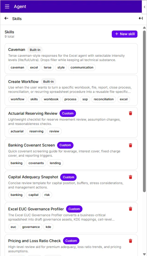 Skills page
